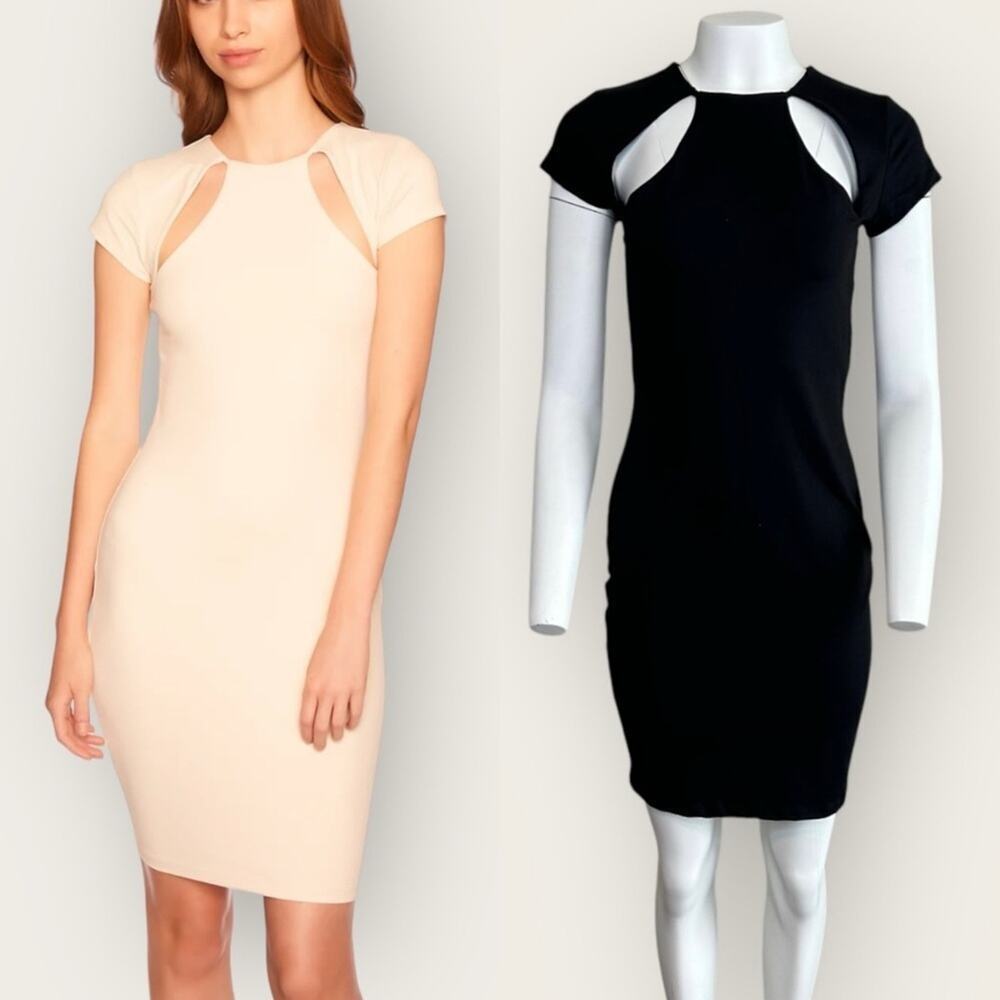 NWT | Susana Monaco | Cut-out Short Sleeve Dress | Black | Medium